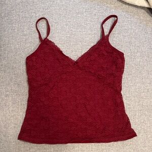 Brandy Melville/John Galt Red Lacy Tank Top